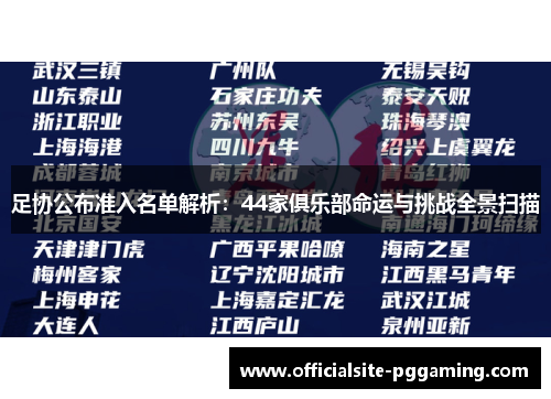 足协公布准入名单解析：44家俱乐部命运与挑战全景扫描